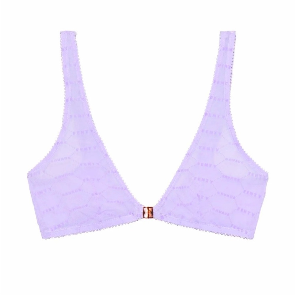 Savage x Fenty Matching Lavender Lace Bralette and panties